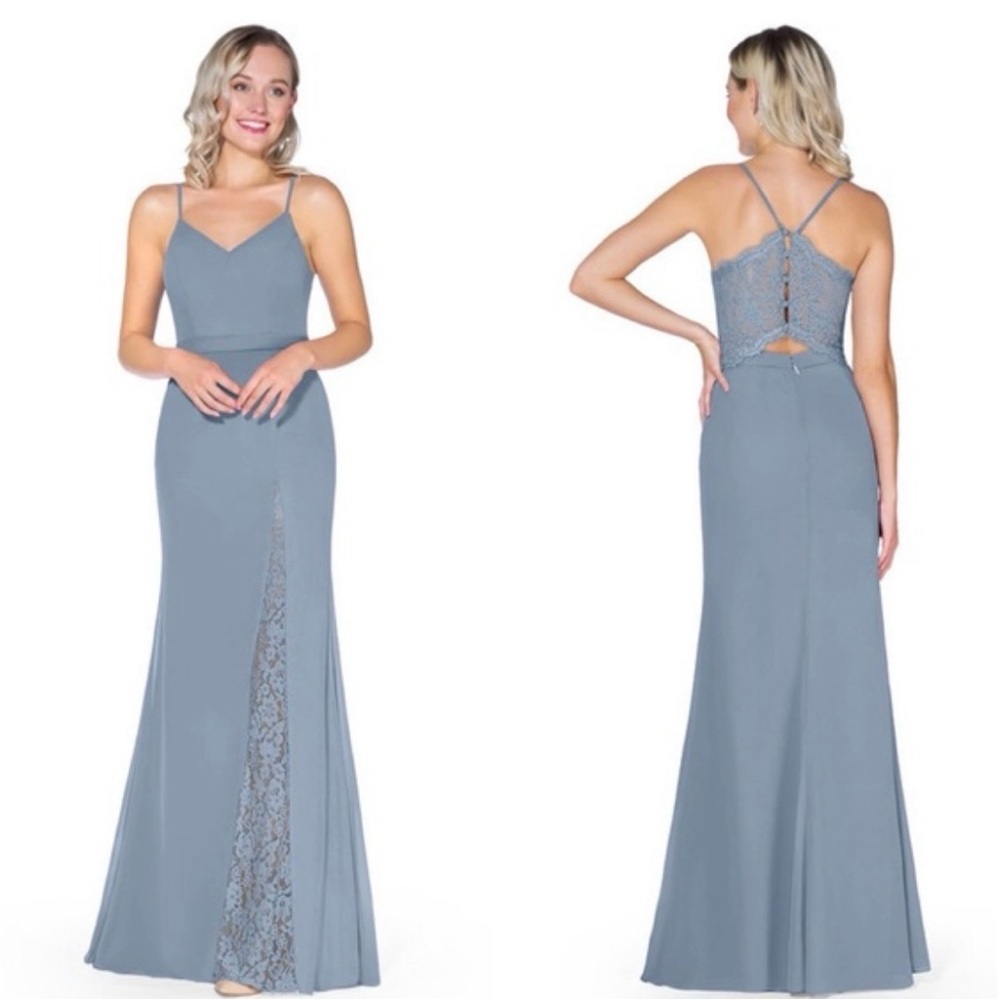Azazie Caroline Dusty Blue Maxi Dress
